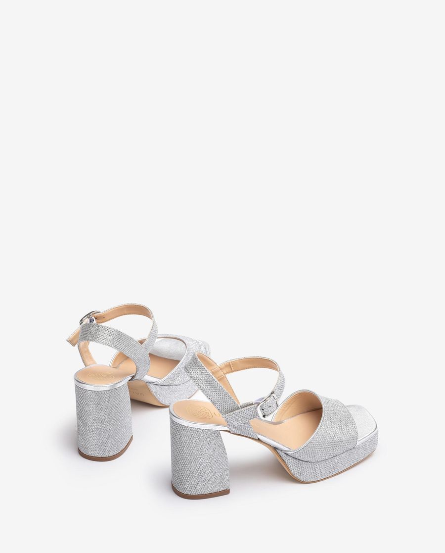 Sandales à talon moyen Unisa pour femme - Argent