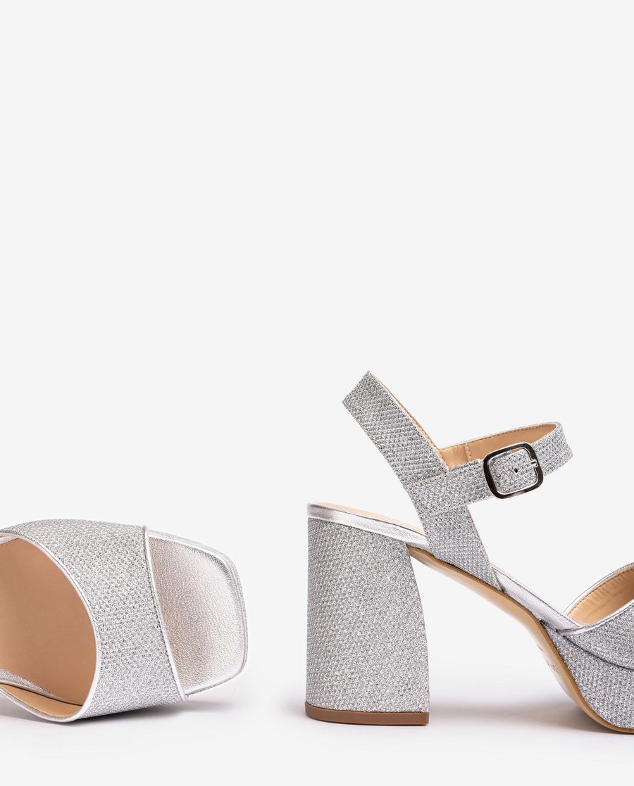 Sandales à talon moyen Unisa pour femme - Argent