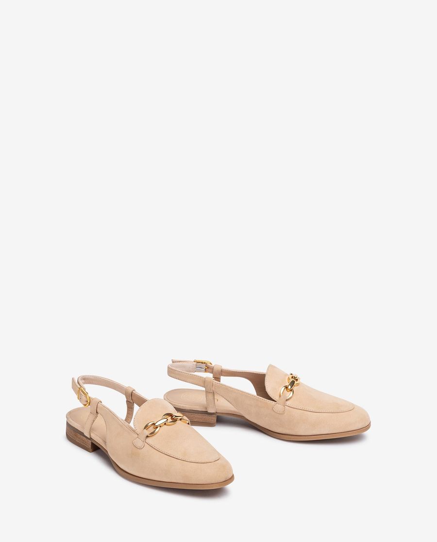 Mocassin plat Unisa femme à bride arrière - Beige
