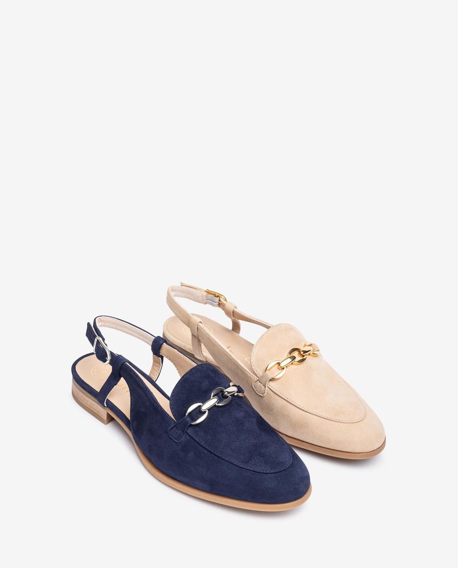 Mocassin plat Unisa femme à bride arrière - Beige