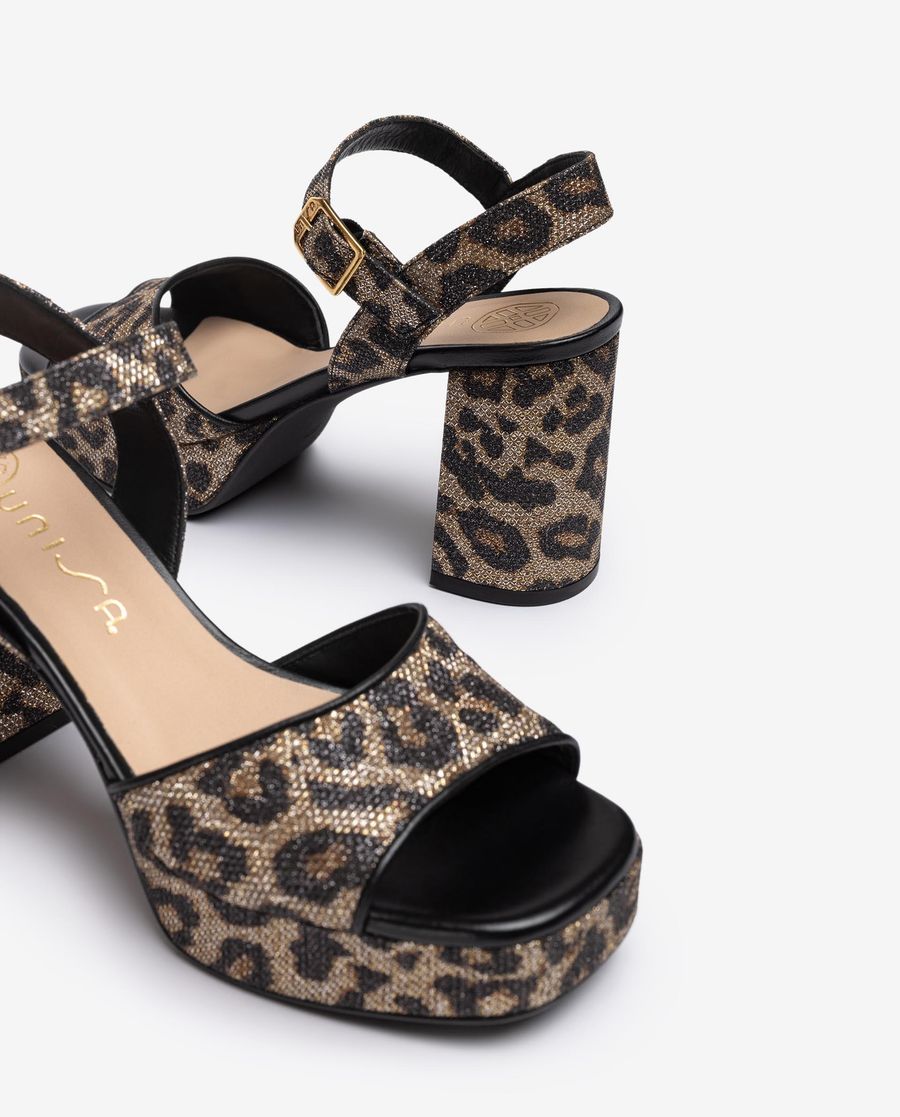 Sandales Unisa pour femme en cuir et talon large Leo