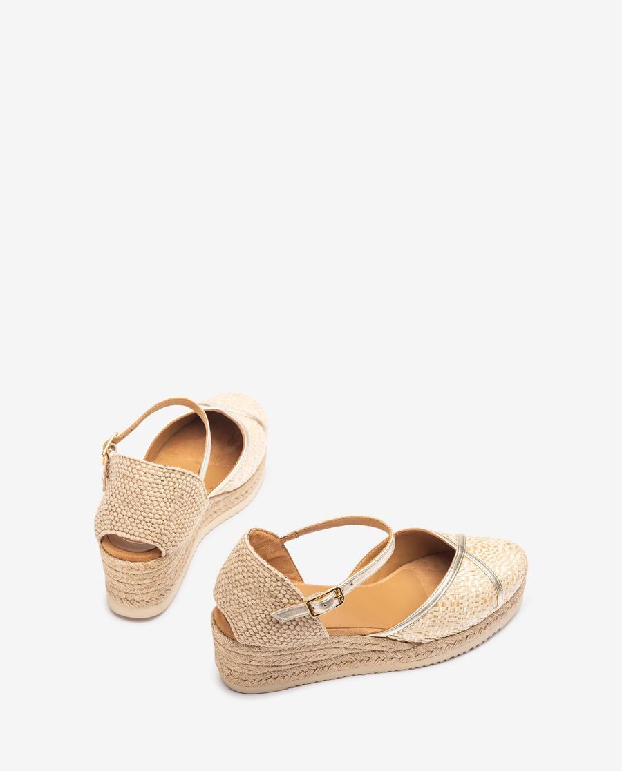 Espadrilles Unisa avec tige en raphia pour femme - Beige