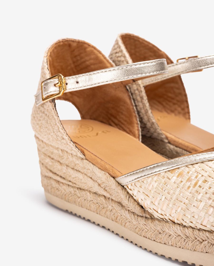 Espadrilles Unisa avec tige en raphia pour femme - Beige