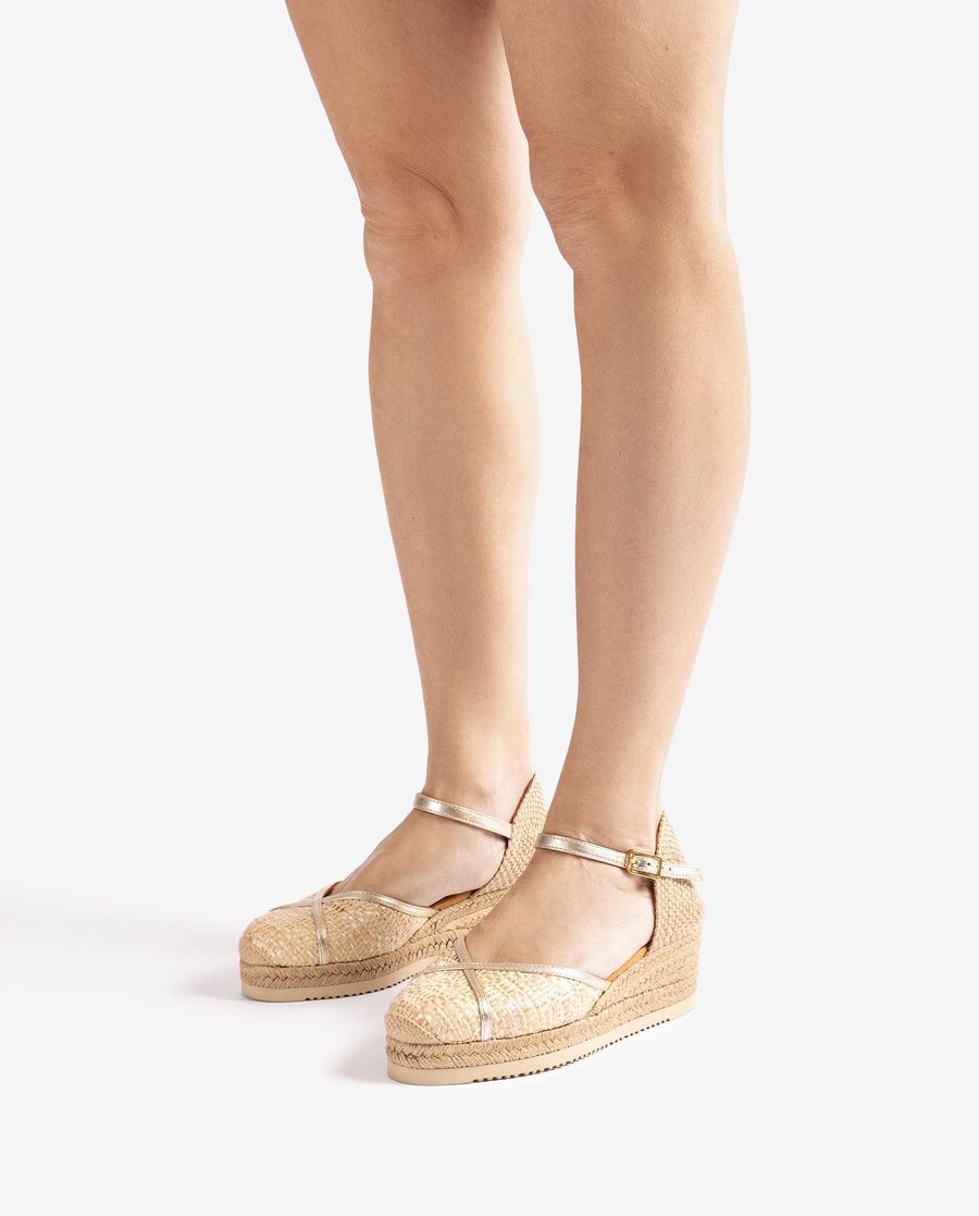 Espadrilles Unisa avec tige en raphia pour femme - Beige