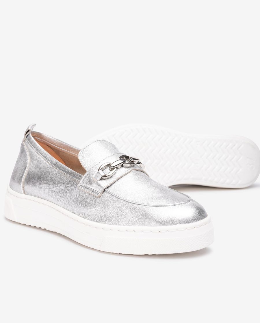Mocassins sport Unisa pour femme - Argenté