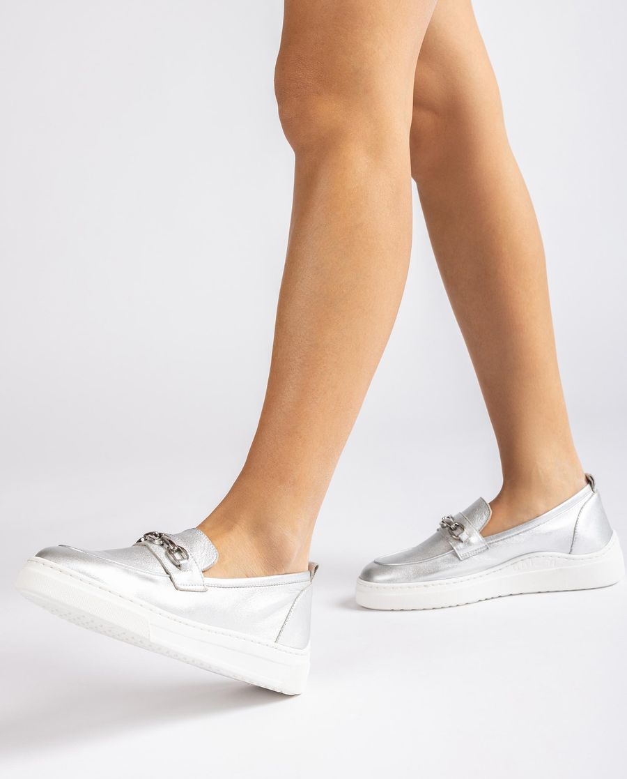 Mocassins sport Unisa pour femme - Argenté
