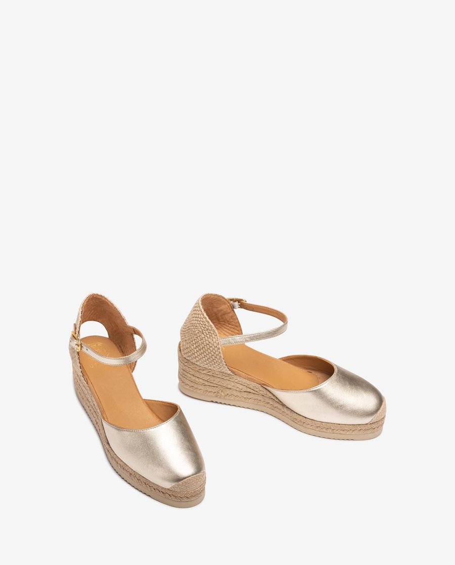 Espadrilles compensées métalliques Unisa Femme - Doré
