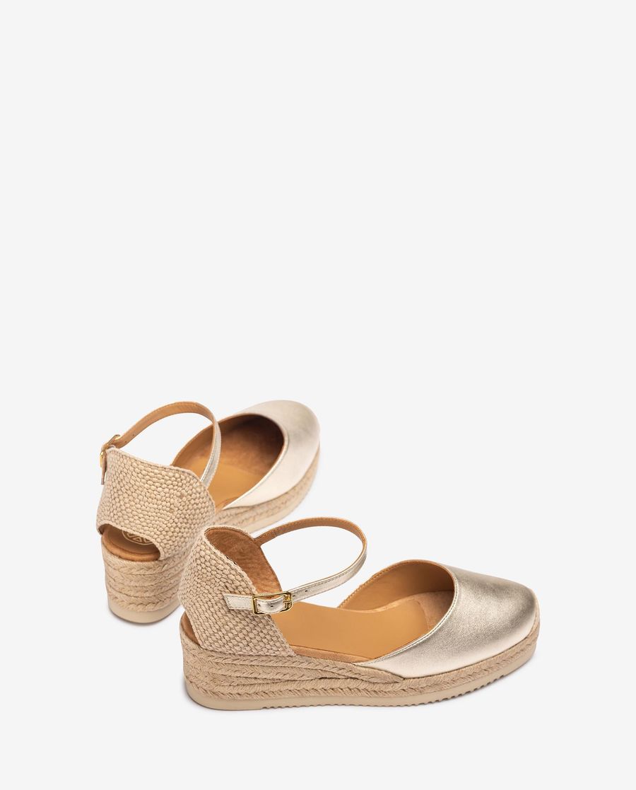 Espadrilles compensées métalliques Unisa Femme - Doré