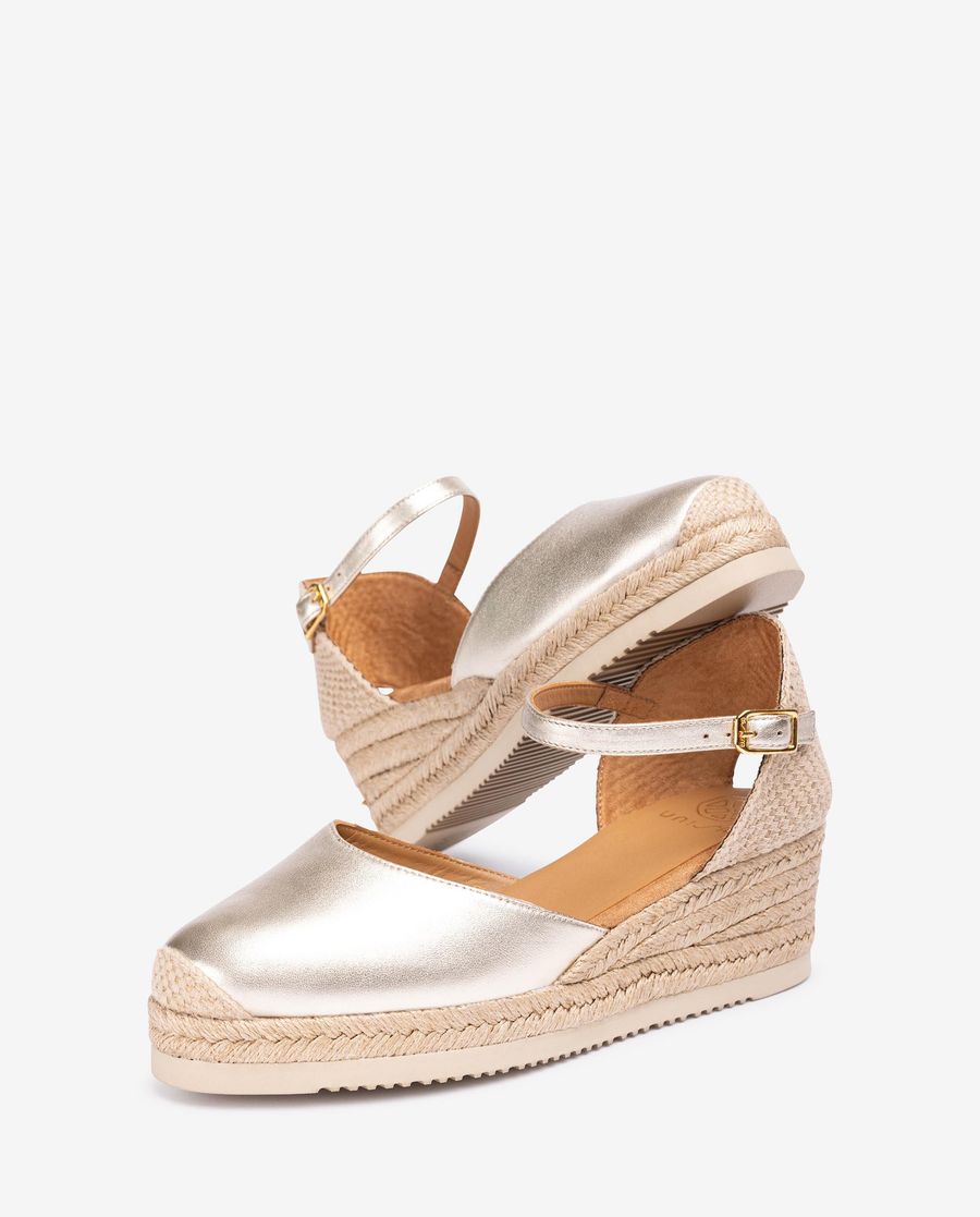 Espadrilles compensées métalliques Unisa Femme - Doré