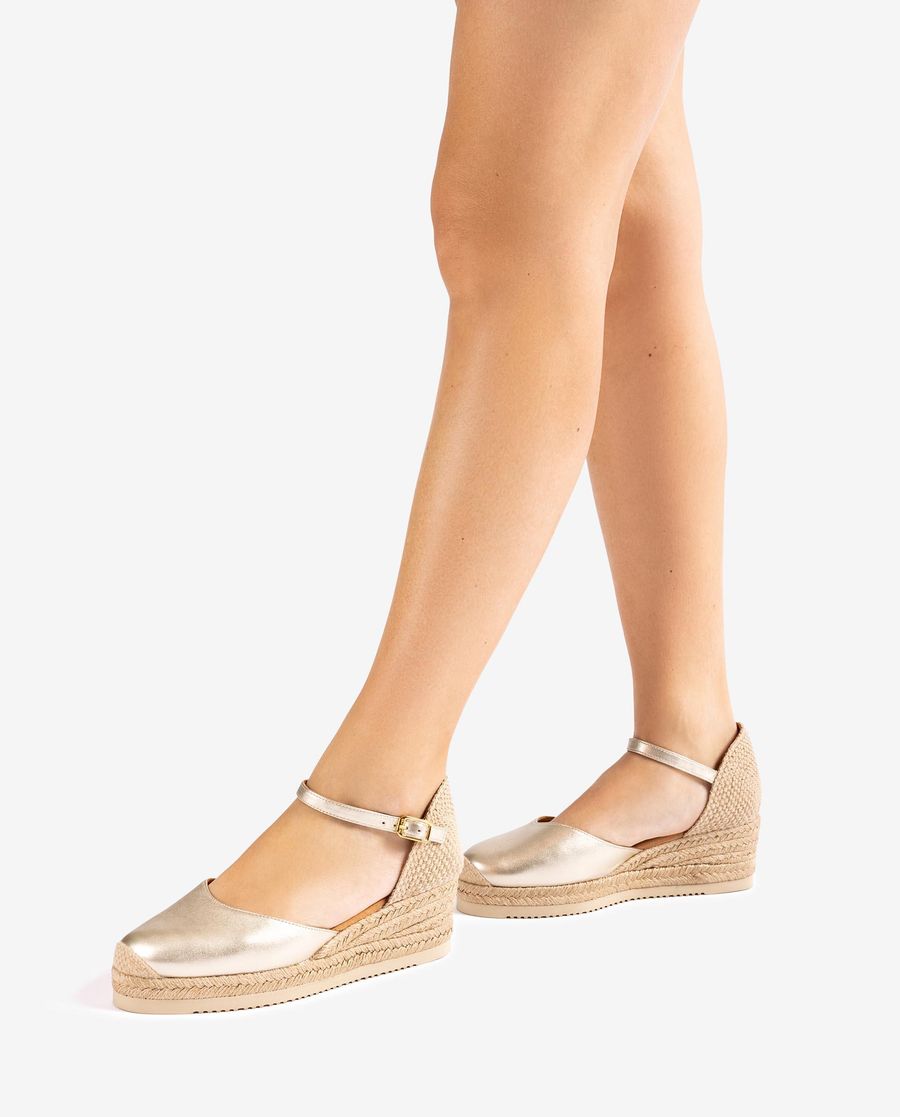Espadrilles compensées métalliques Unisa Femme - Doré