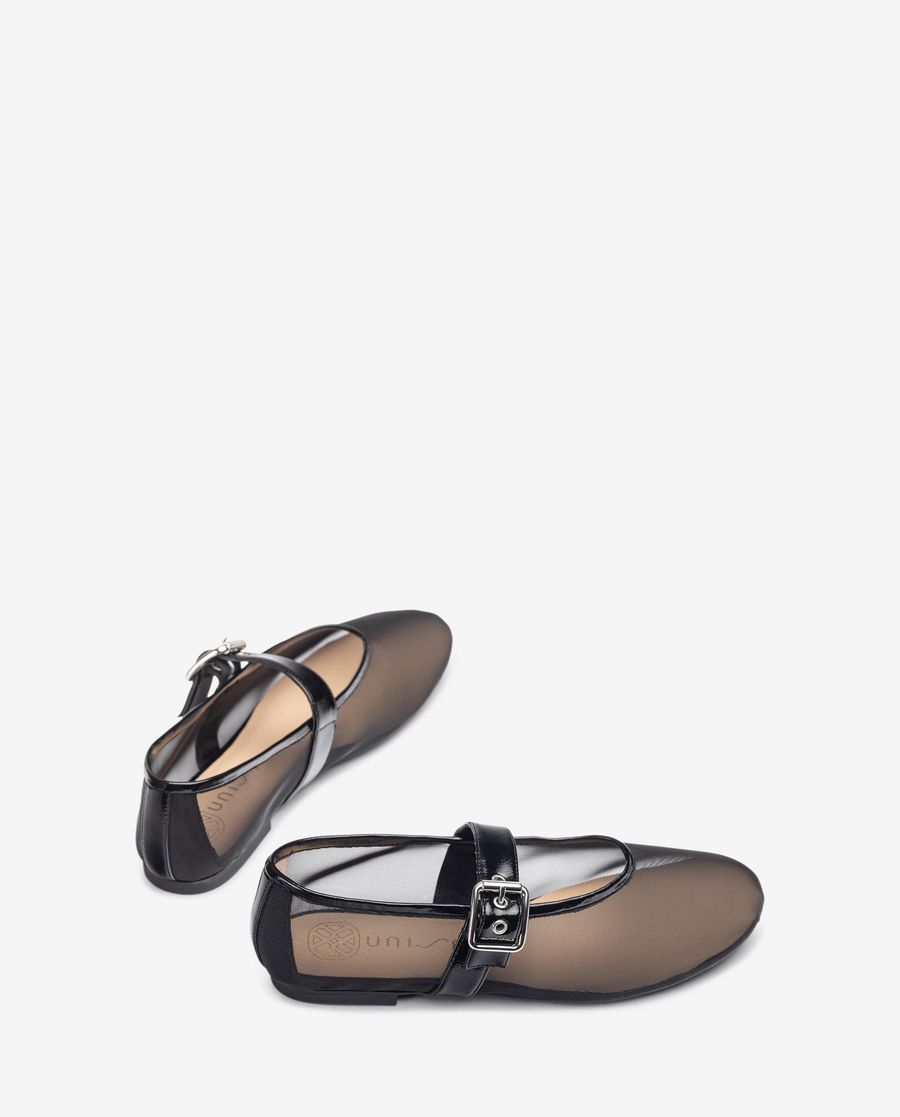 Ballerines Unisa femme en résille - Noir