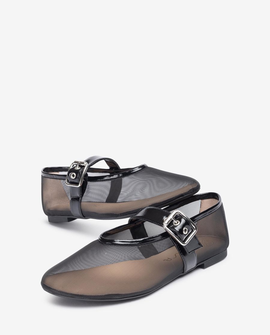 Ballerines Unisa femme en résille - Noir