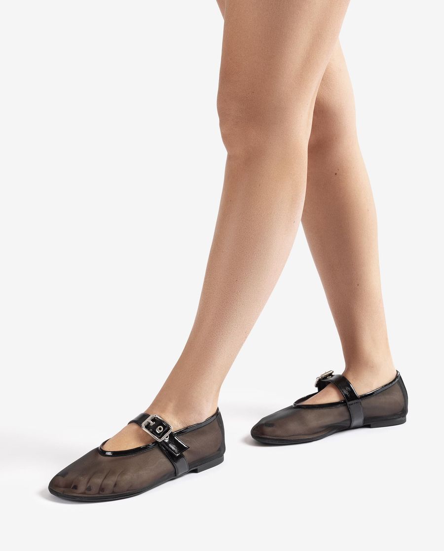 Ballerines Unisa femme en résille - Noir