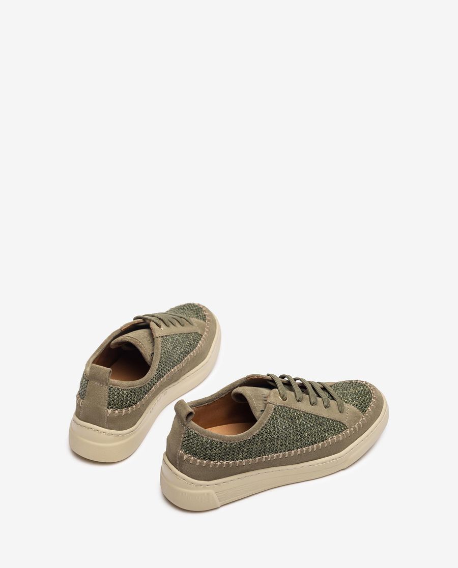 Baskets en daim et raphia Unisa pour femme - Vert