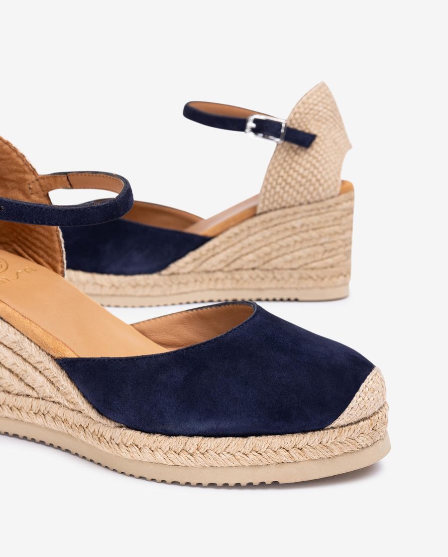 Espadrilles à bride arrière en daim Unisa pour femme - Bleu