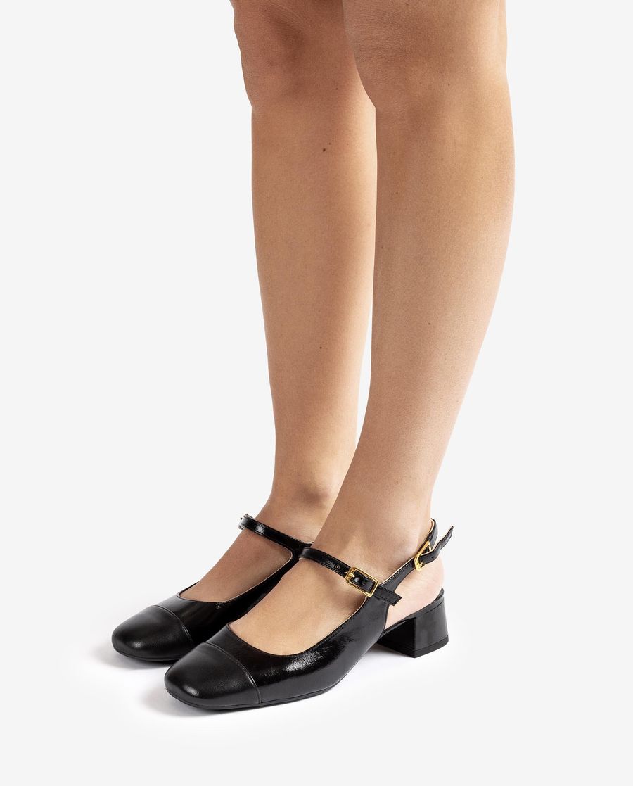 Ballerines Unisa à bout carré et bride arrière pour femme - Noir