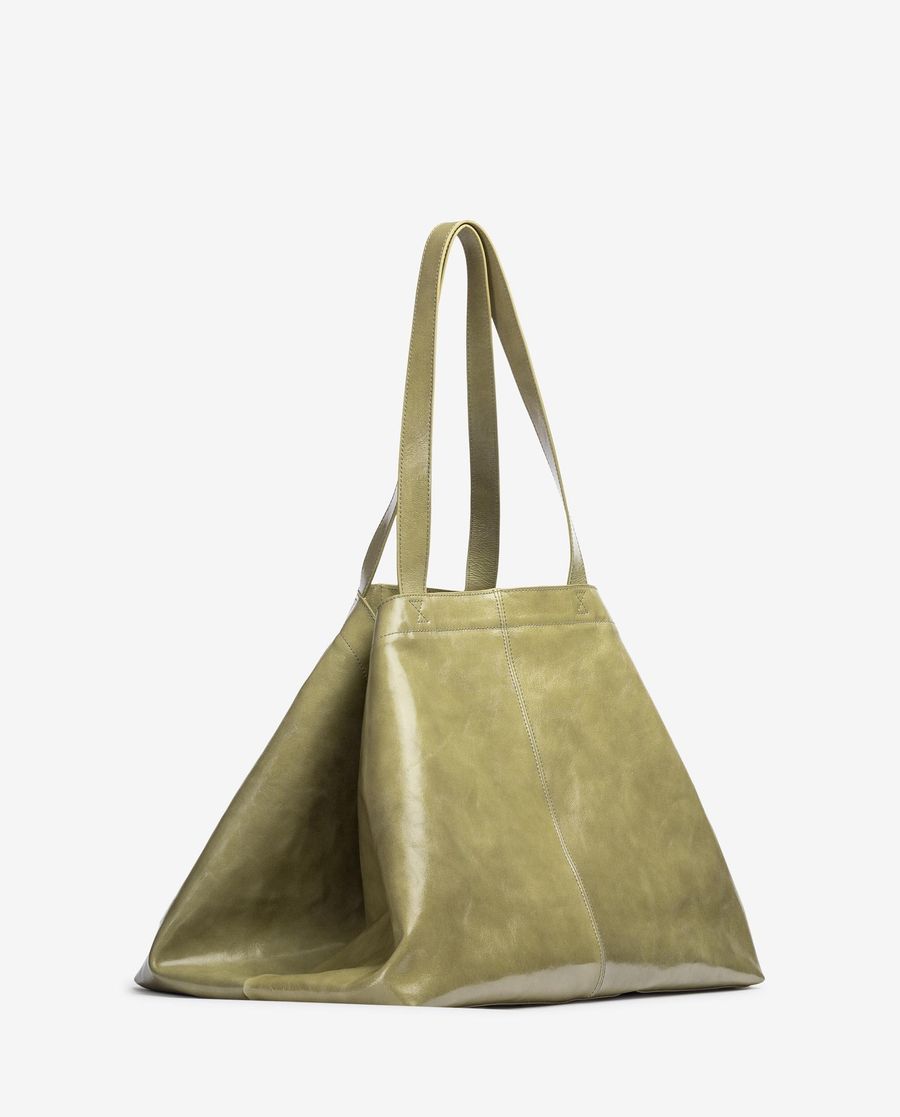 Maxi sac en cuir verni Unisa pour femme - Vert