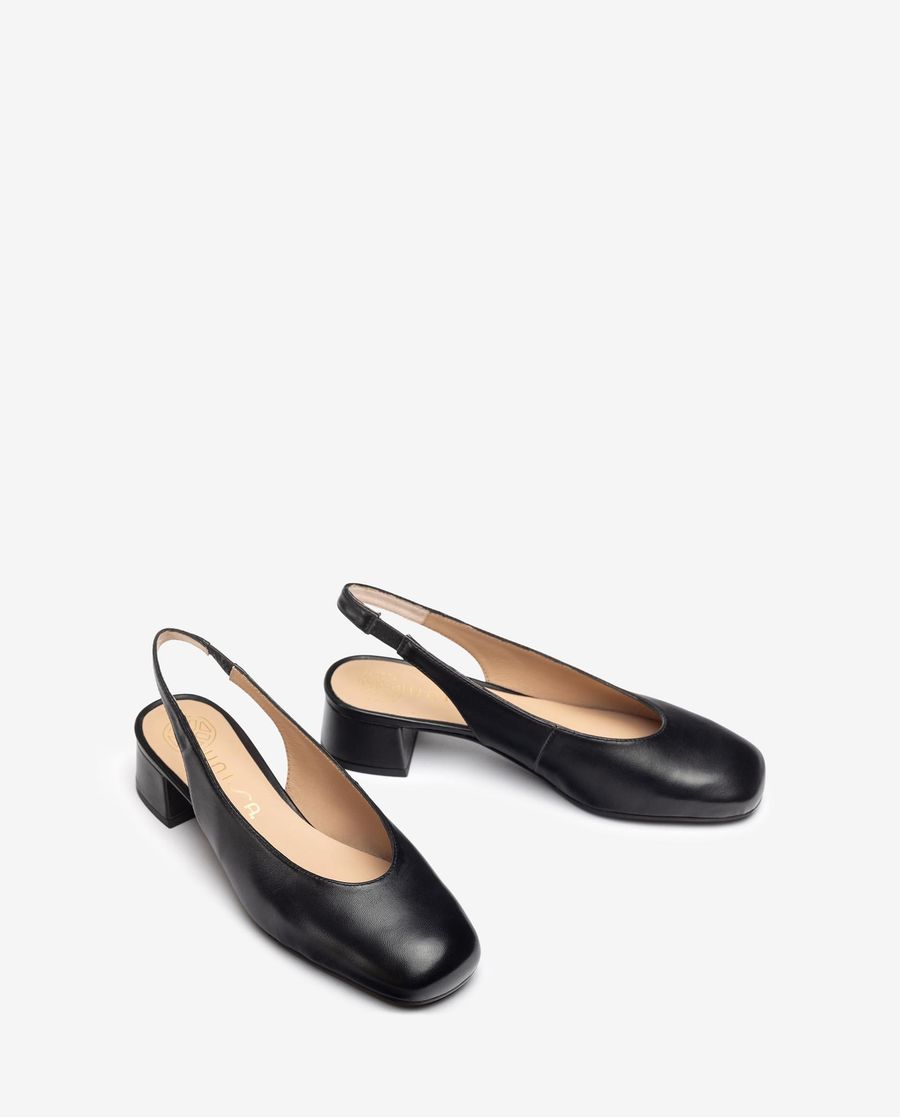 Escarpins à bride arrière et bout carré Unisa pour femme - Noir