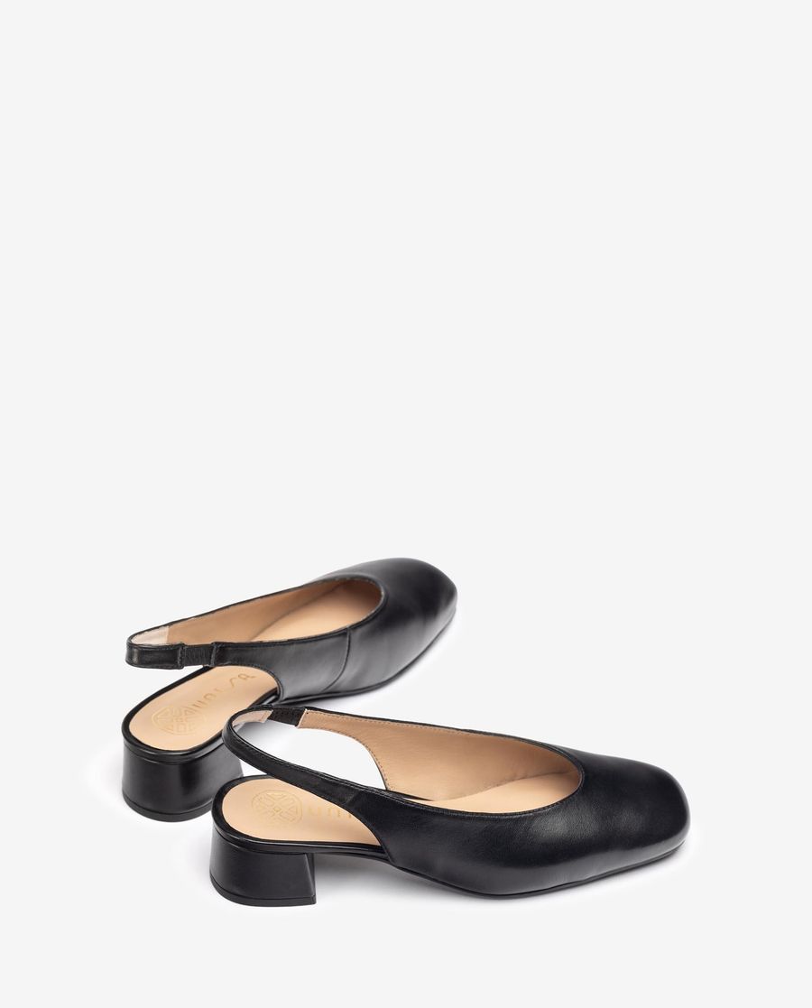 Escarpins à bride arrière et bout carré Unisa pour femme - Noir