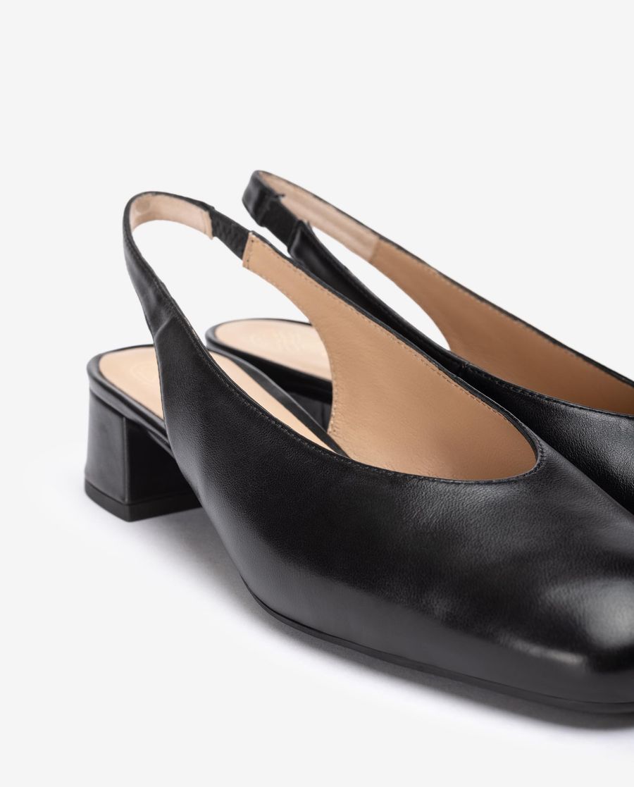Escarpins à bride arrière et bout carré Unisa pour femme - Noir