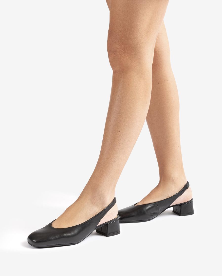 Escarpins à bride arrière et bout carré Unisa pour femme - Noir