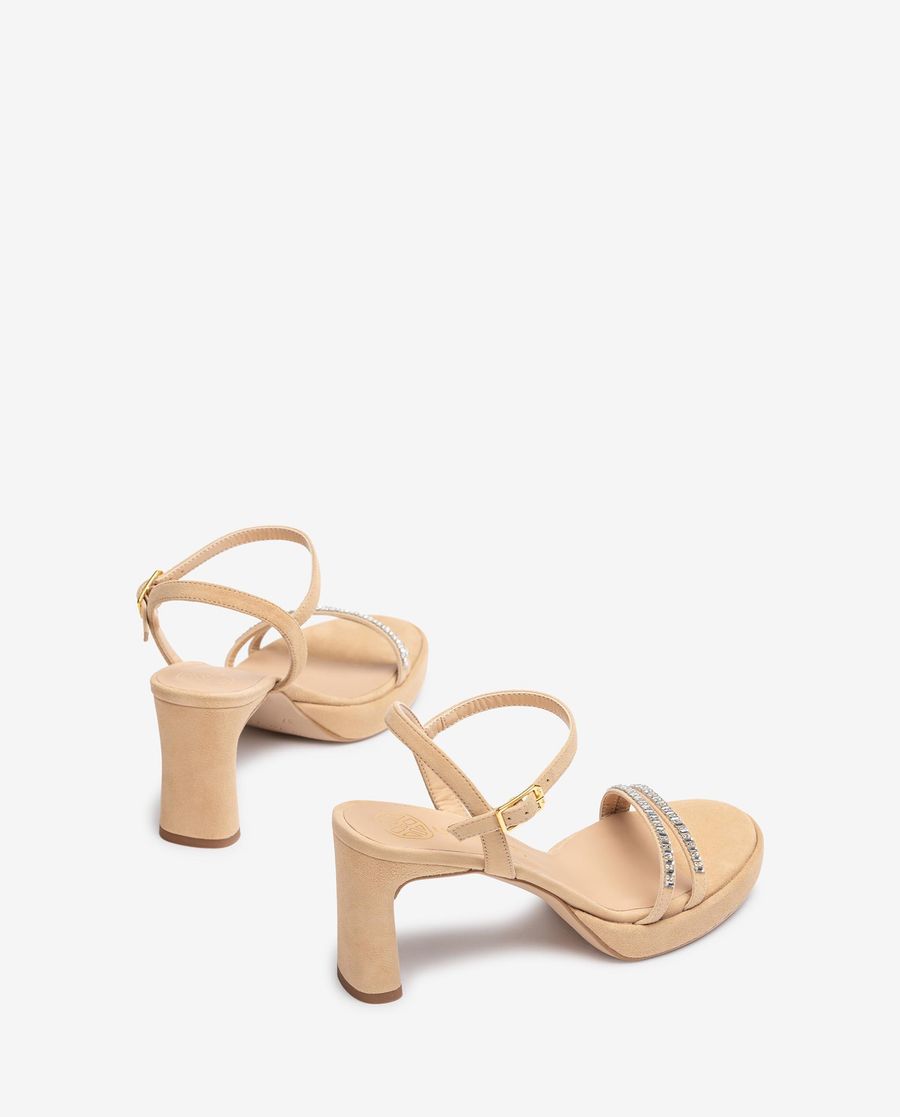 Sandales habillées à cristaux Unisa pour femme - Beige