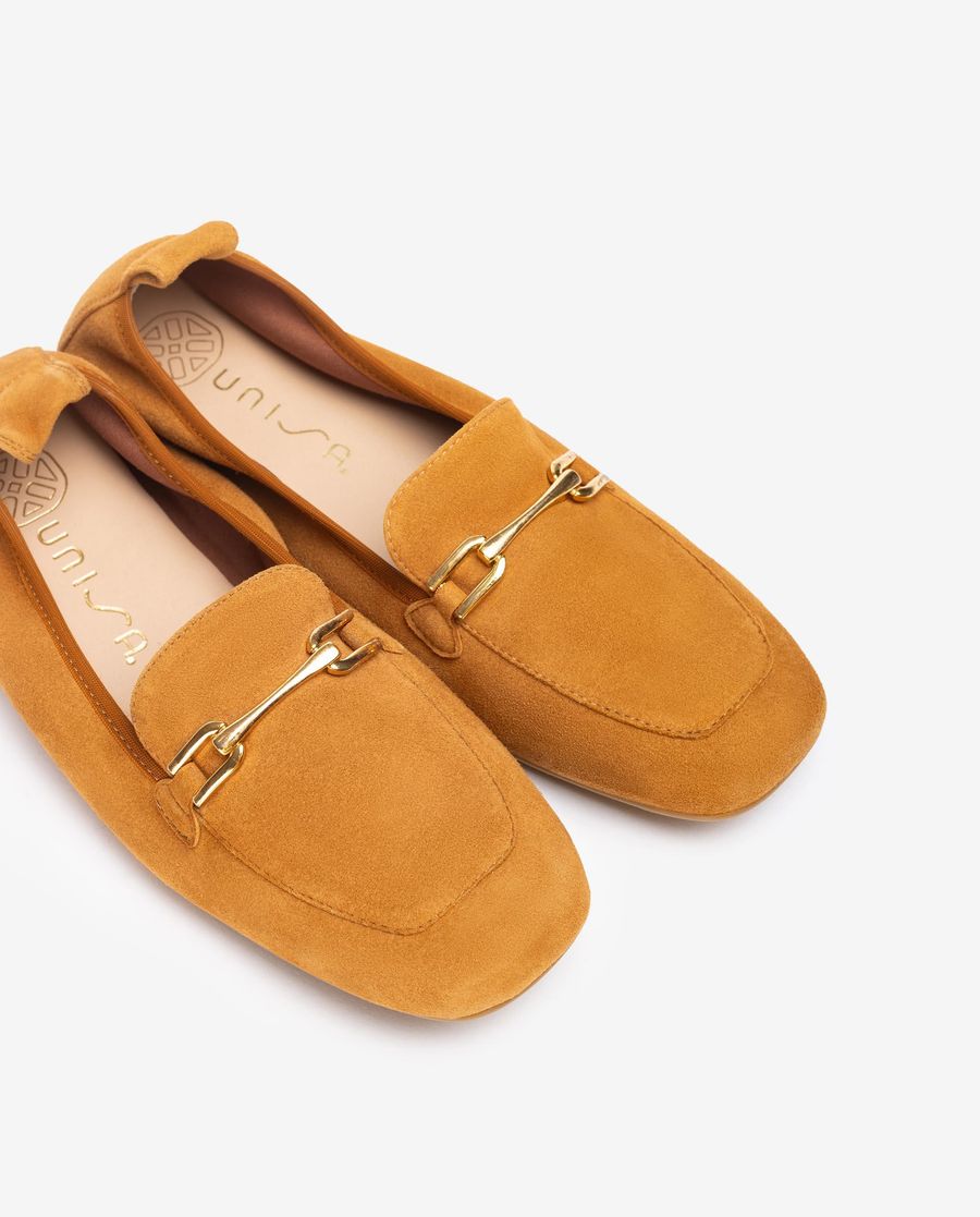 Mocassins plats non doublés Unisa pour femme - Marron