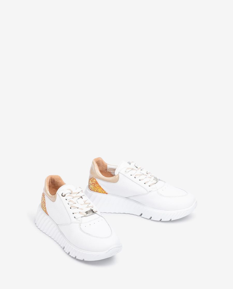 Baskets à talons pailletées Unisa Femme - Blanc