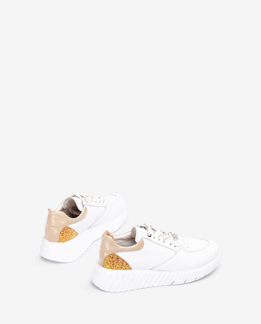 Baskets à talons pailletées Unisa Femme - Blanc