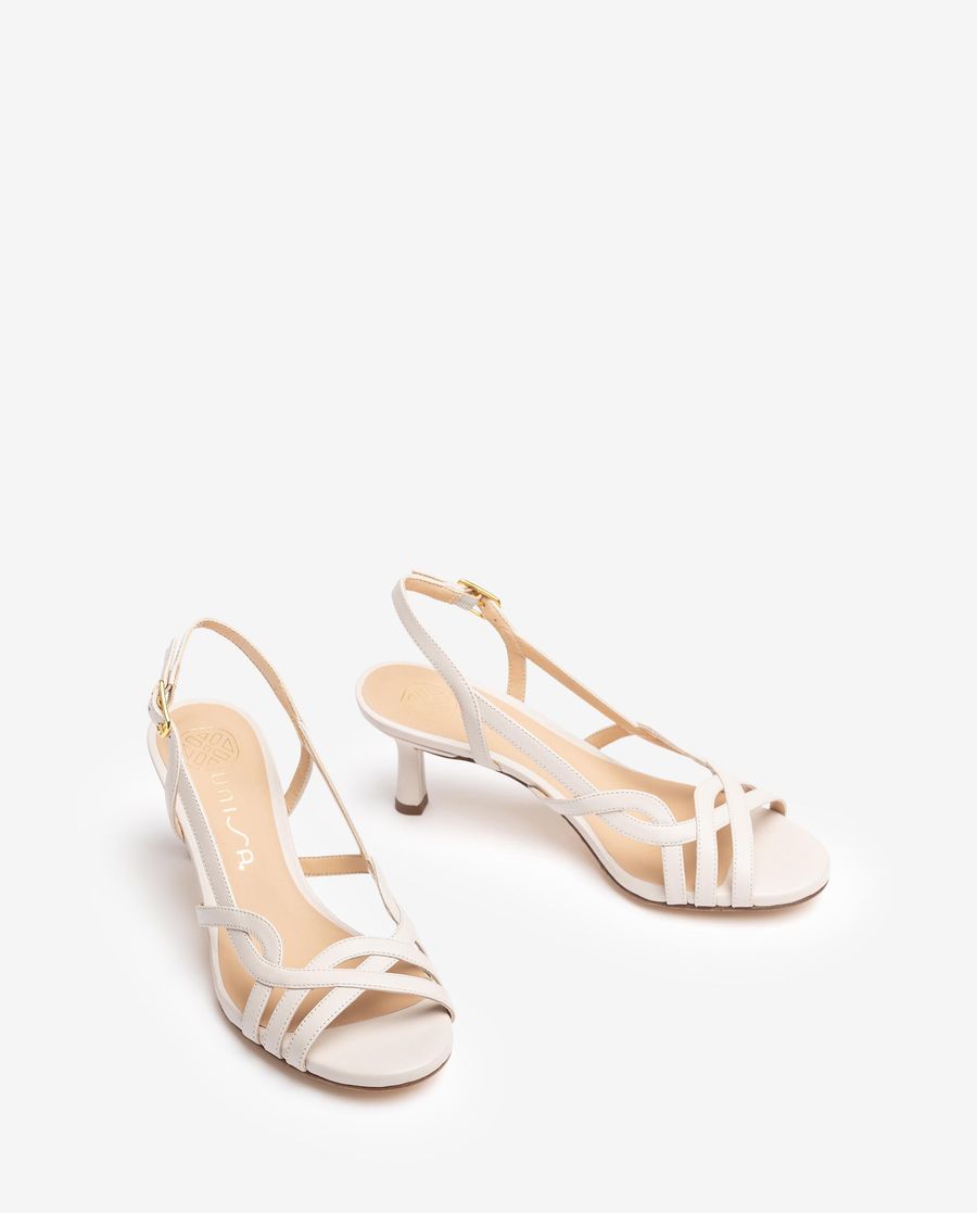 Sandales habillées en cuir métallisé Unisa pour femme - Blanc
