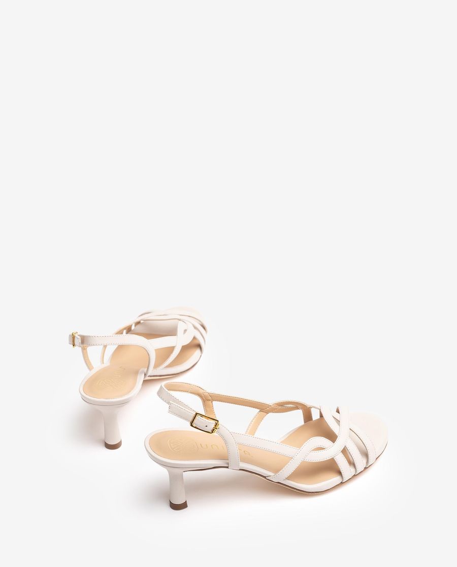 Sandales habillées en cuir métallisé Unisa pour femme - Blanc