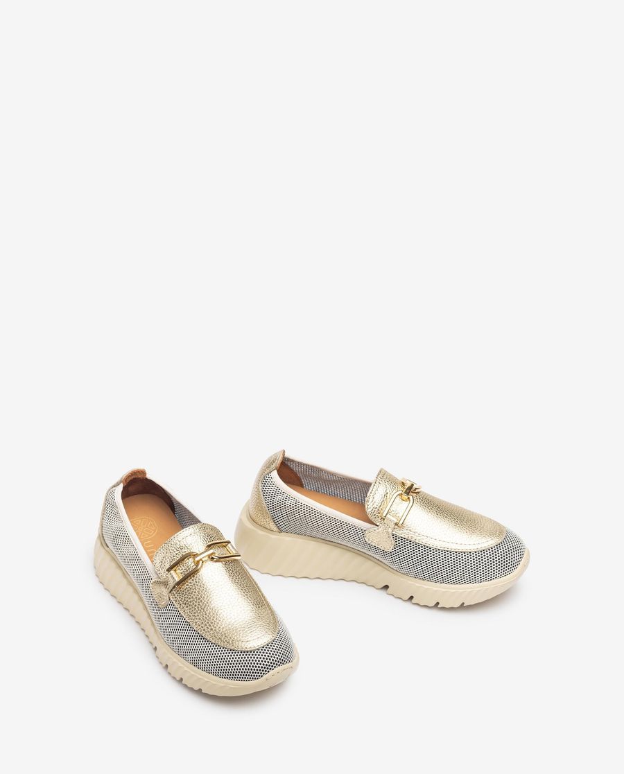 Mocassins en maille Unisa pour femme - Doré