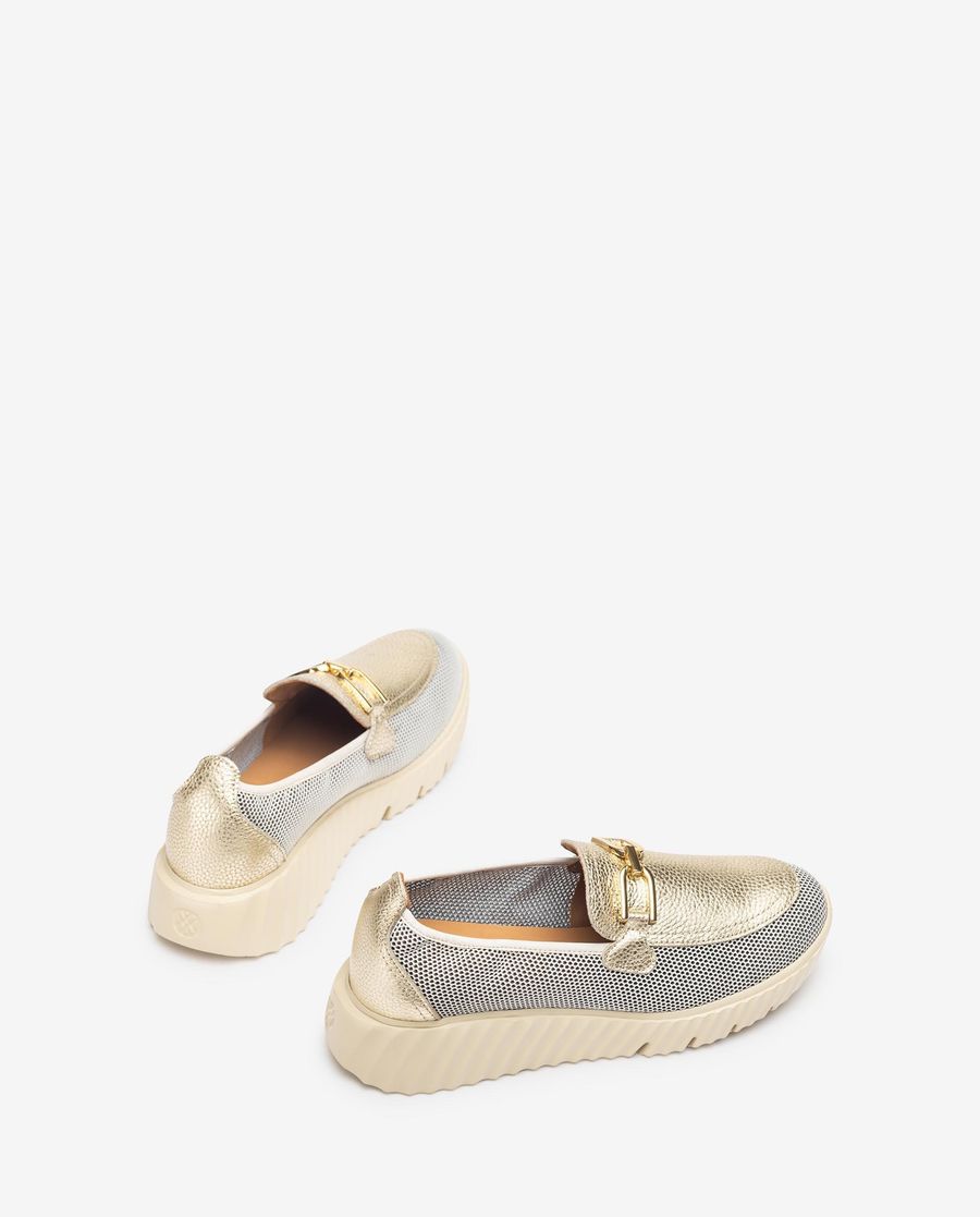 Mocassins en maille Unisa pour femme - Doré