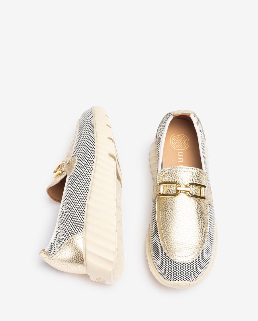 Mocassins en maille Unisa pour femme - Doré