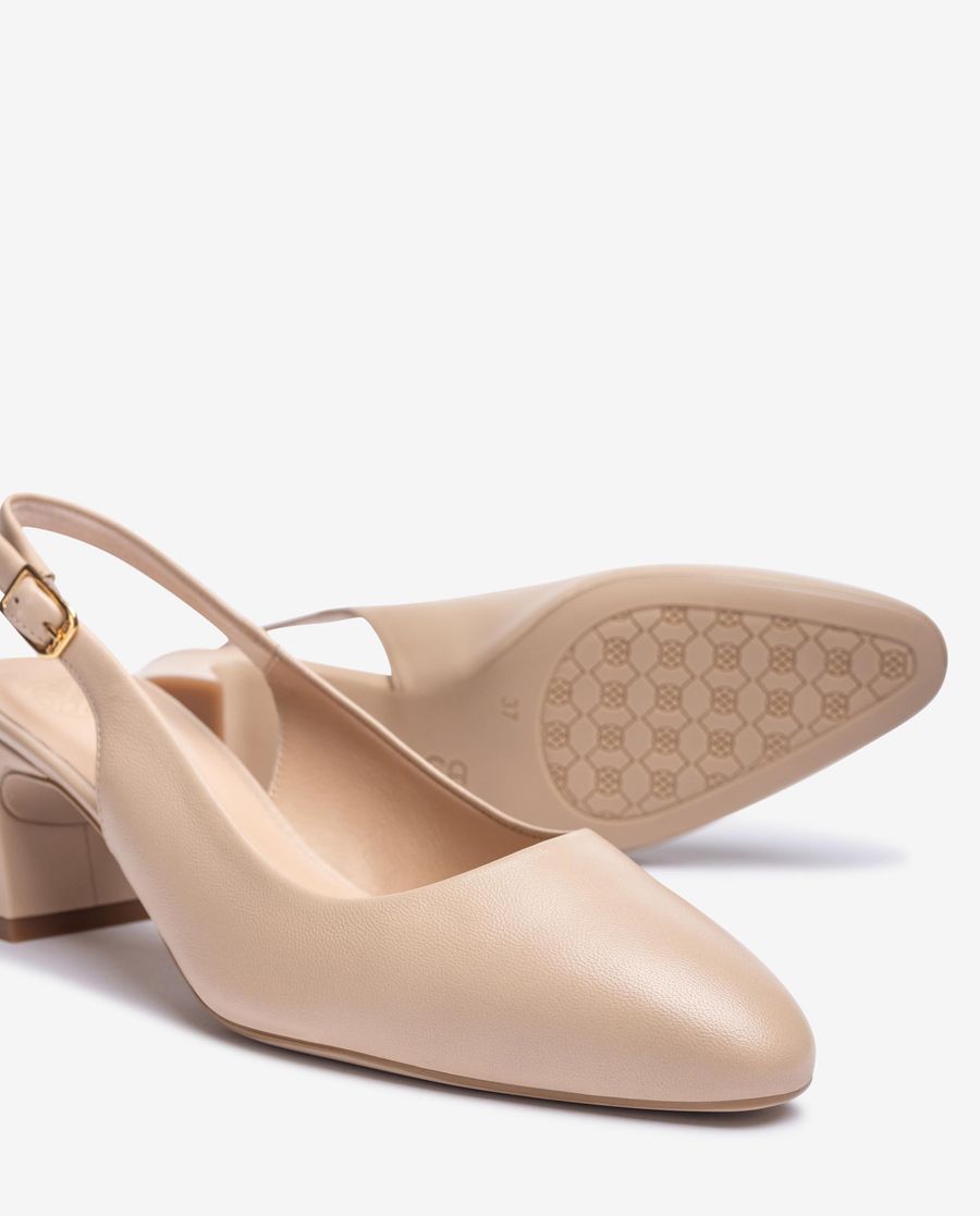 Sandales à bride arrière et bout rond Unisa pour femme - Beige