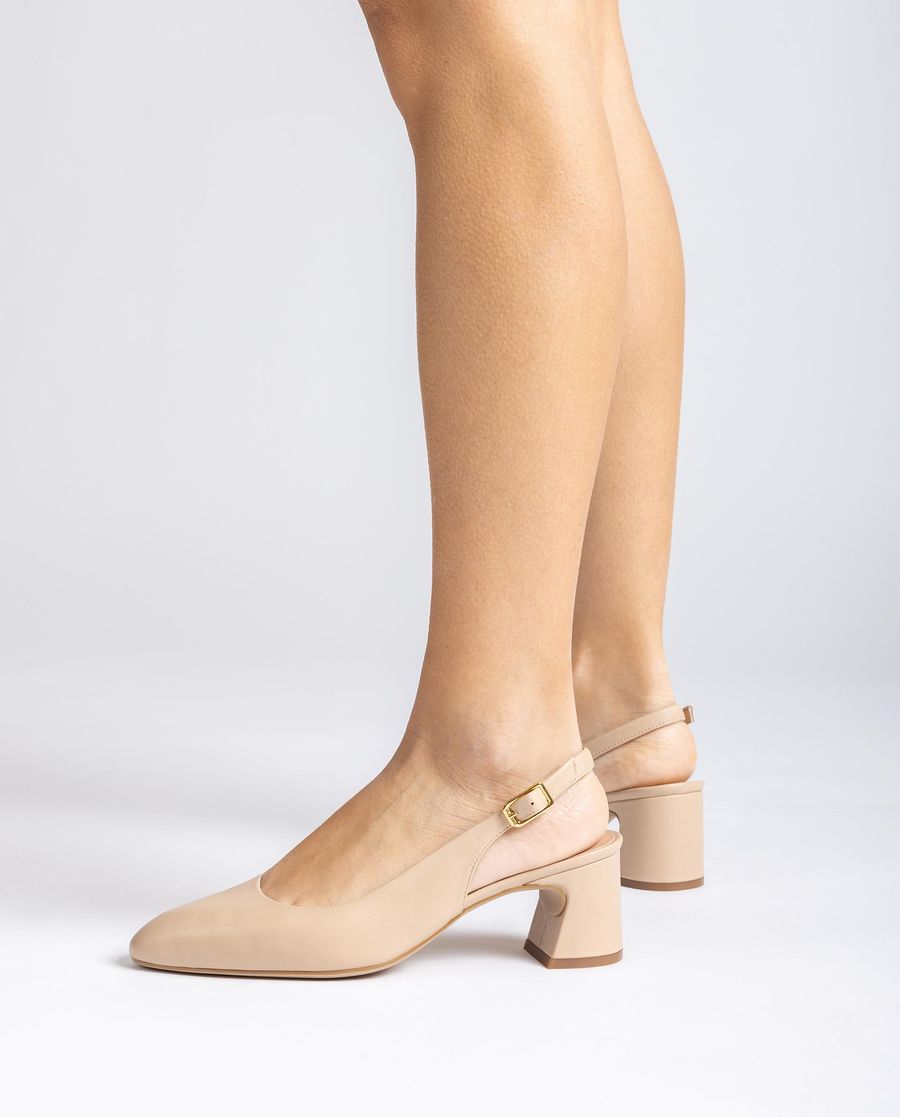 Sandales à bride arrière et bout rond Unisa pour femme - Beige