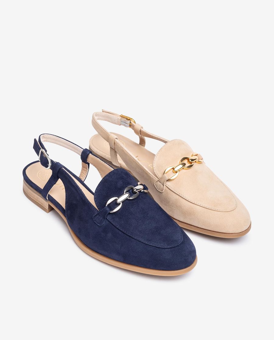 Mocassins plats à bride arrière Unisa pour femme - Bleu
