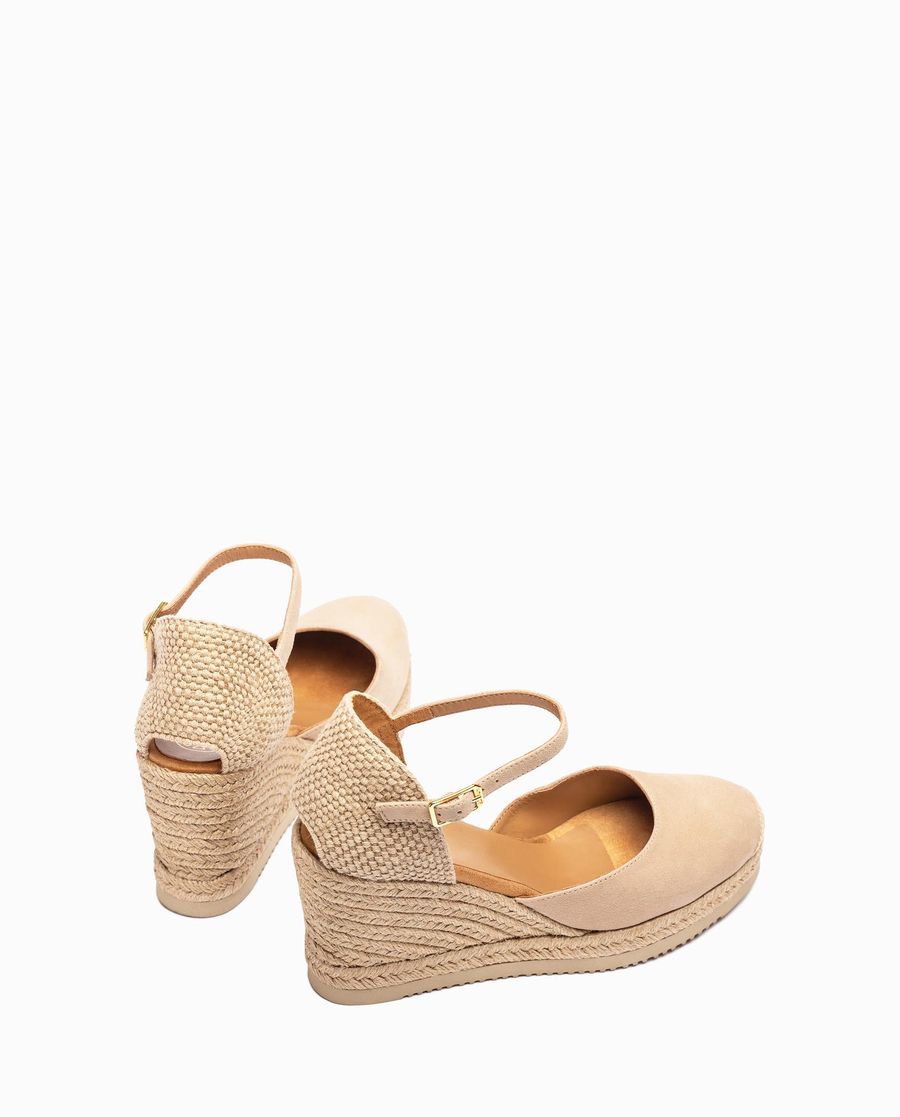 Espadrilles compensées en daim Unisa pour femme - Beige