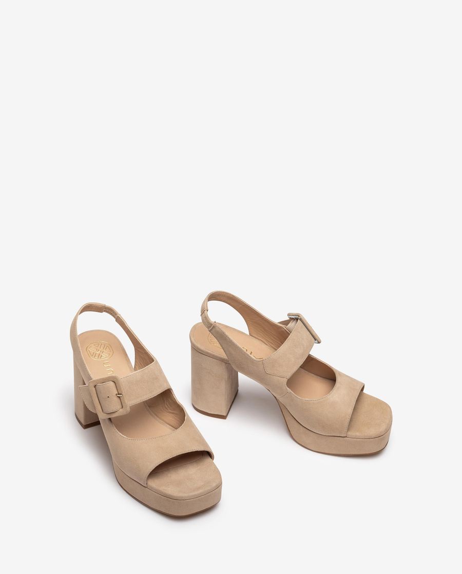 Sandales à boucle ton sur ton Unisa pour femme - Beige