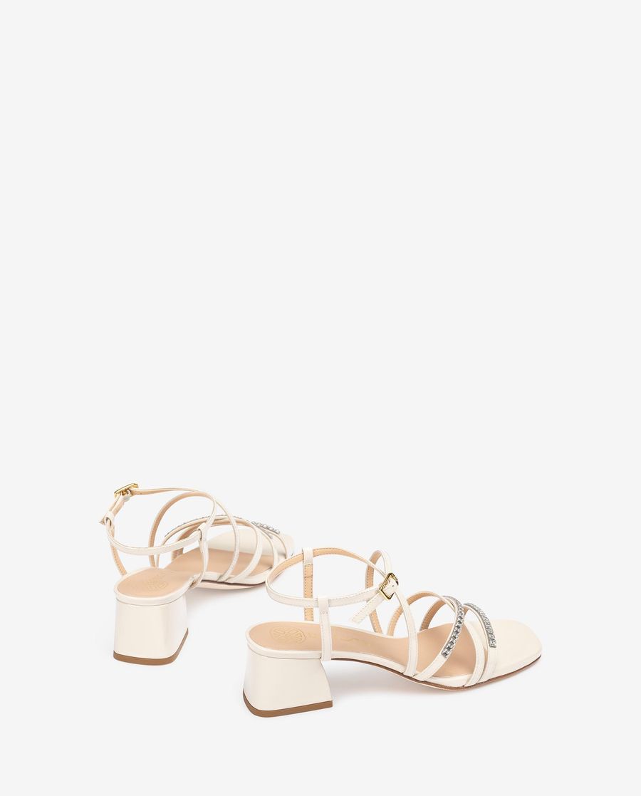 Sandales à lanières et cristaux Unisa pour femme - Blanc