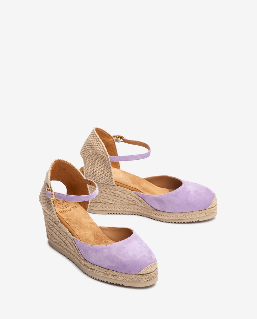 Espadrilles à bride arrière en daim Unisa pour femme - Lilas