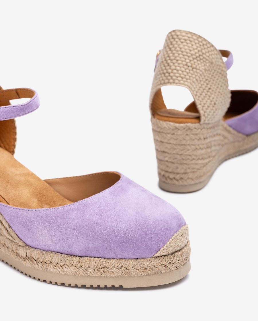 Espadrilles à bride arrière en daim Unisa pour femme - Lilas