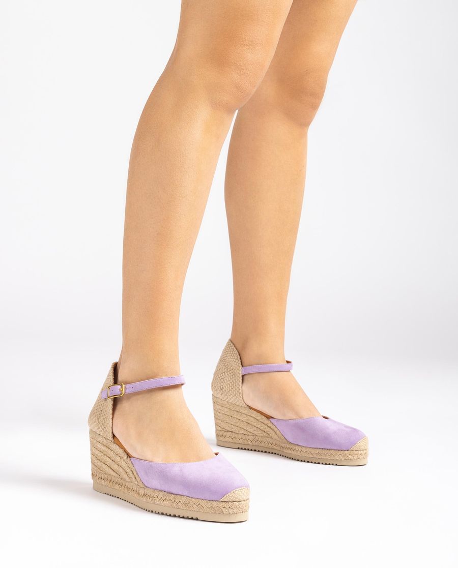 Espadrilles à bride arrière en daim Unisa pour femme - Lilas