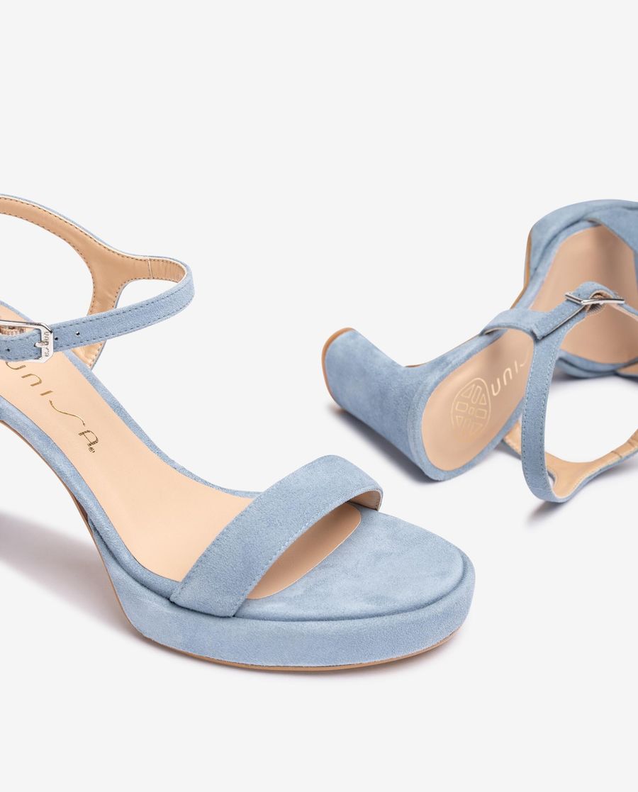 Sandales Unisa en daim pour femme - Bleu