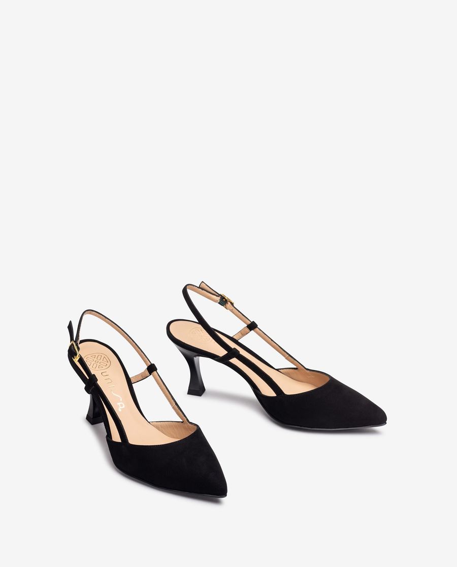 Chaussures Unisa à bout pointu et bride arrière pour femme - Noir