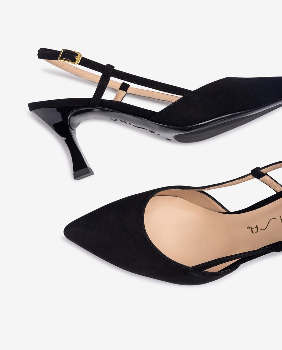 Chaussures Unisa à bout pointu et bride arrière pour femme - Noir