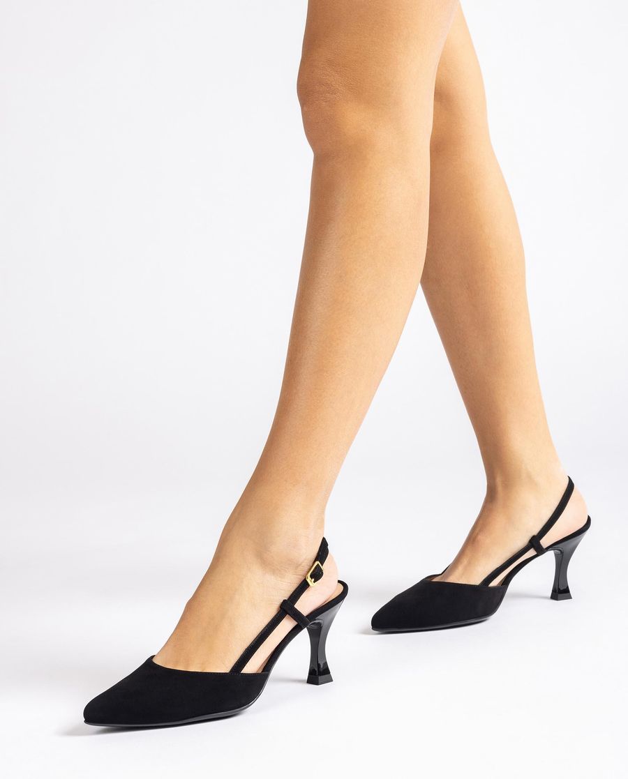 Chaussures Unisa à bout pointu et bride arrière pour femme - Noir