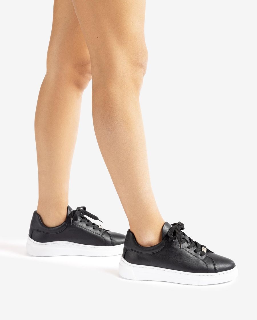 Baskets en cuir Unisa pour femme - Unisexe - Noir