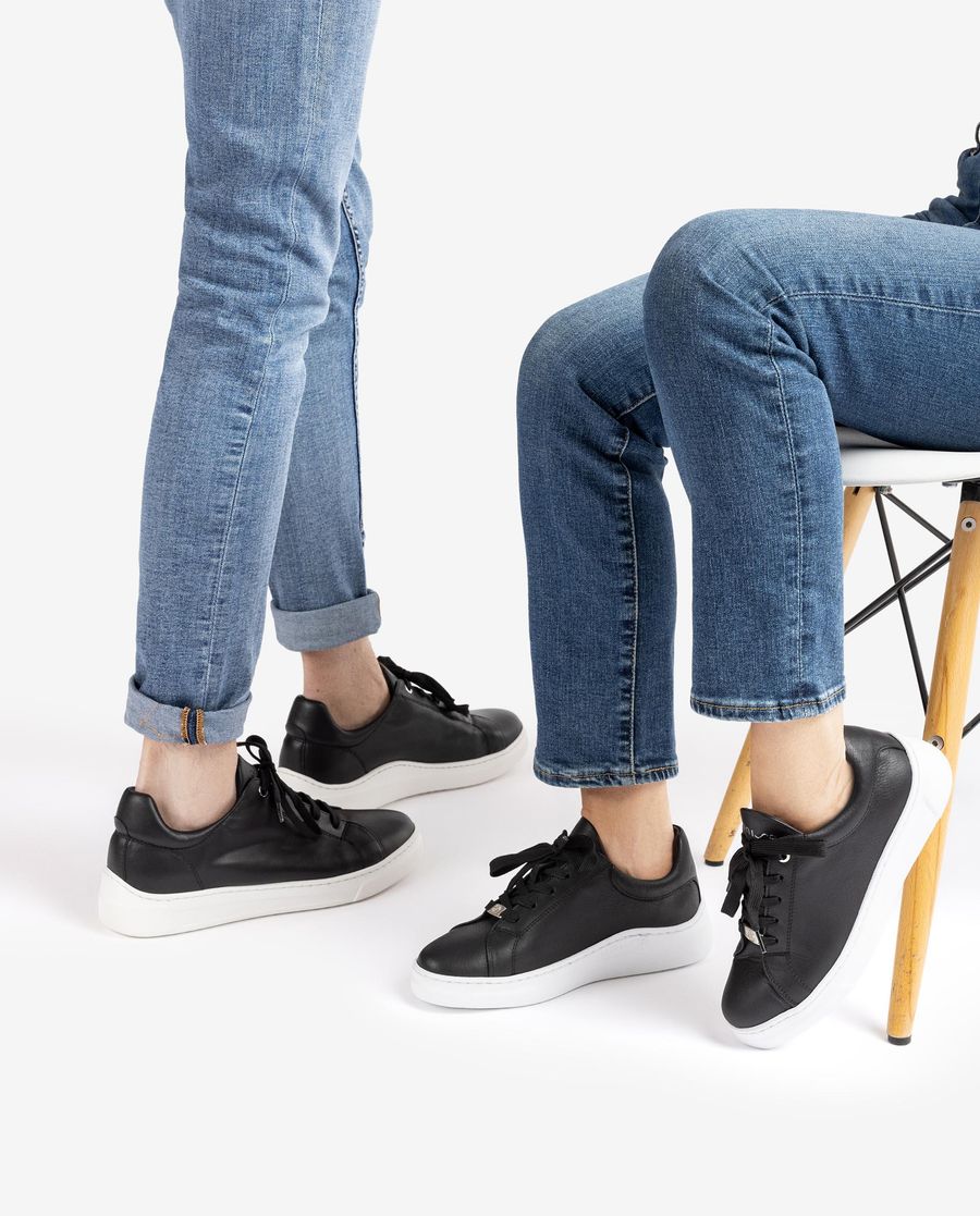 Baskets en cuir Unisa pour femme - Unisexe - Noir