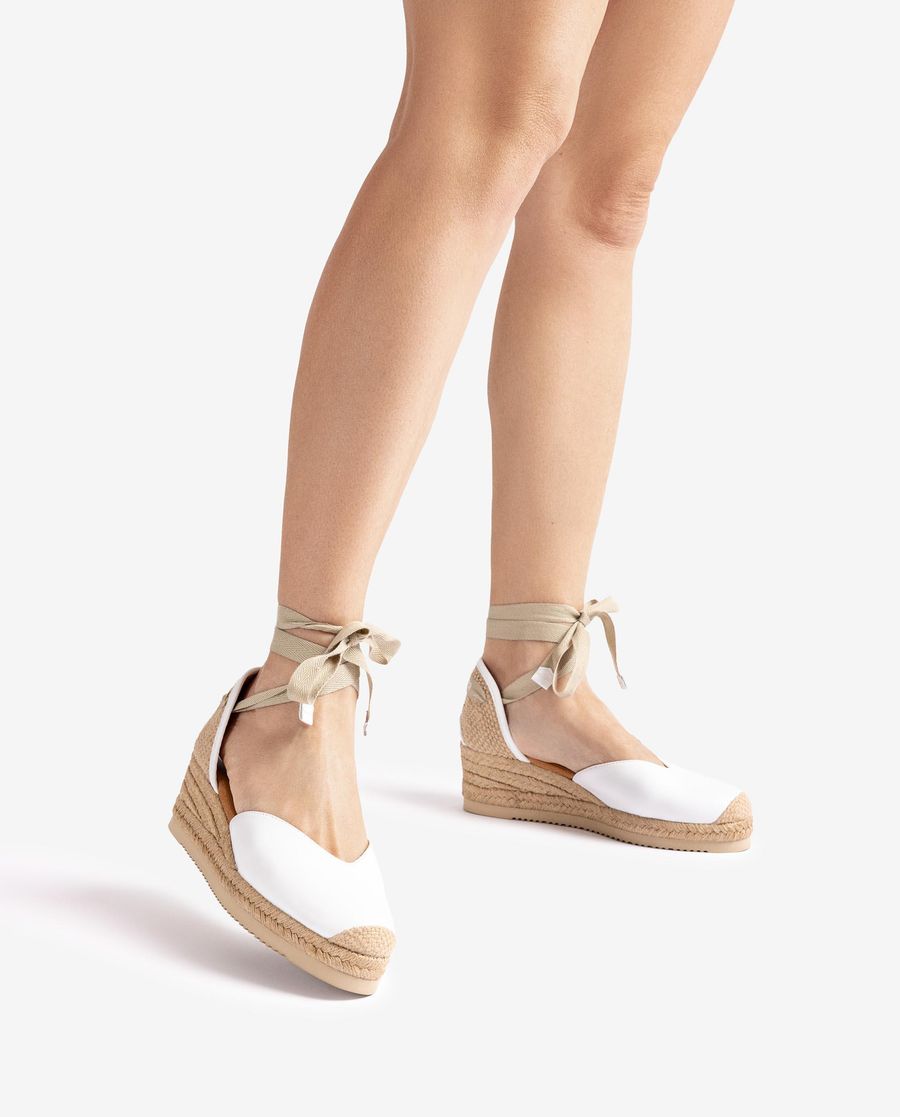 Espadrilles basses à lacets Unisa pour femme - Blanc